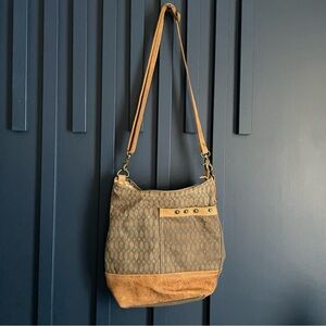 Myra Bag crossbody satchel gray/blue/brown